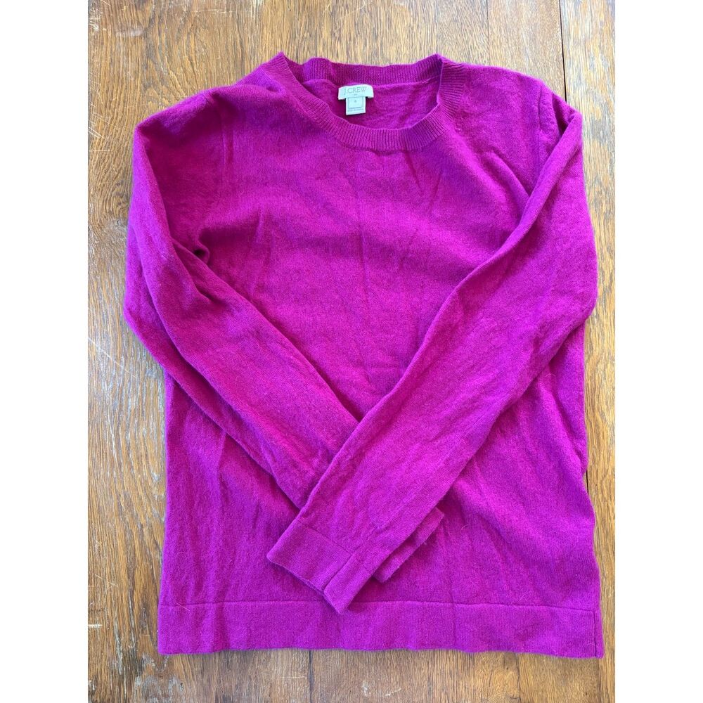 J.Crew Women's S Crewneck Pullover Sweater Fuchsia Wool Y2K Dopamine Dressing